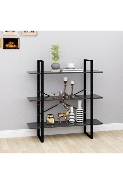 Concept Βιβλιοθήκη, γκρι, 100x30x105 cm, μοριοσανίδα