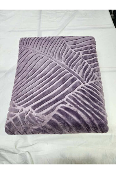 Merinos ELEGANS EMBOS, сиво-лилаво одеяло с мотив от листа, за двама
