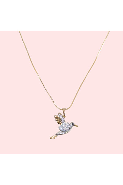 Güler Yüzlü Silver Xuping Bird Necklace 45 cm Rose