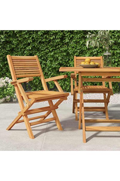 Concept Scaune de grădină pliante, 2 buc, 55x62x90 cm, lemn masiv tec