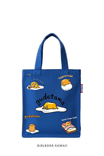 Girlboss Kawaii Gudetama Mini Tote Bag/Tablet/Book/Mini Cloth Shopping Bag Ba...