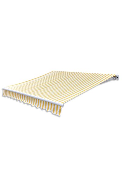 Concept Copertină pliabilă, acționare manuală, 300 cm, galben/alb