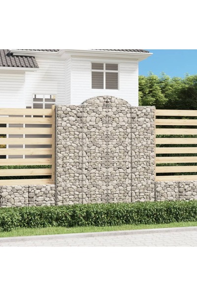 Concept Coșuri gabion arcuite, 2 buc, 200x50x220/240cm, fier galvanizat