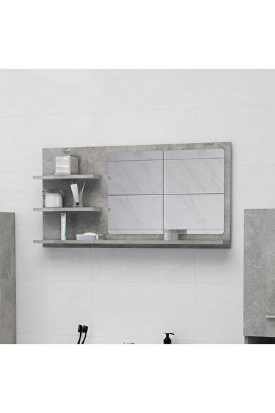 Concept Καθρέφτης μπάνιου, γκρι σκυροδέματος, 90 x 10,5 x 45 cm, μοριοσανίδα