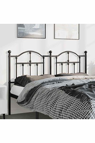 Concept Tăblie de pat metalică, negru, 150 cm