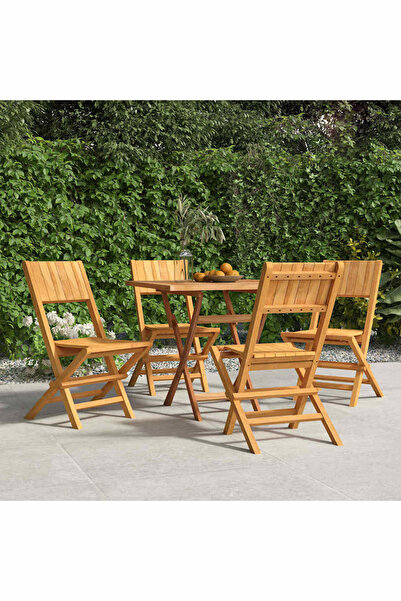 Concept Πτυσσόμενες καρέκλες κήπου, 4 τεμ., 47x61x90 εκ., από μασίφ ξύλο τικ