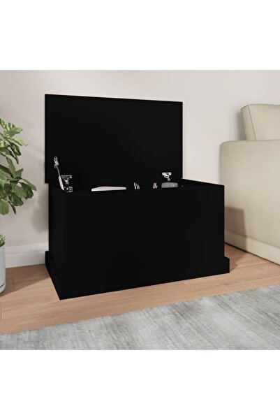 Concept Κουτί αποθήκευσης, μαύρο, 70x40x38 cm, επεξεργασμένο ξύλο
