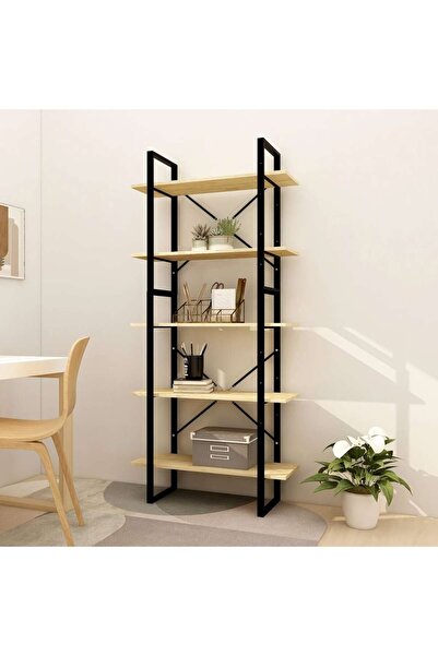Concept Bibliotecă cu 5 rafturi, 80x30x175 cm, lemn de pin