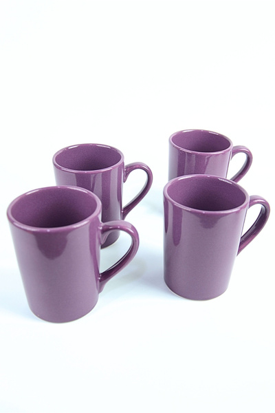 Osha Aksesuar Set of 4 Turkish Coffee Cups - Purple Color Double Turkish Coff...