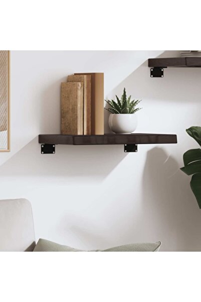 Concept Raft de perete gri închis 40x30x4 cm lemn masiv stejar tratat