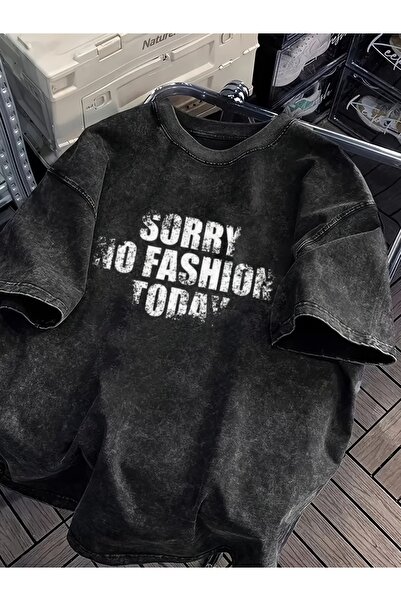 Toum Vintage Sorry No Fashion Washable Oversized T-Shirt