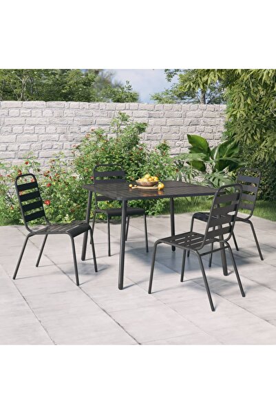 Concept Τραπέζι κήπου, ανθρακί, 100x100x71 cm, ατσάλι