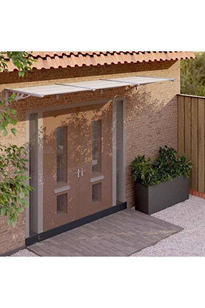 Concept Στέγαστρο πόρτας, γκρι και Διαφανές, 297,5x90 cm, πολυανθρακικό