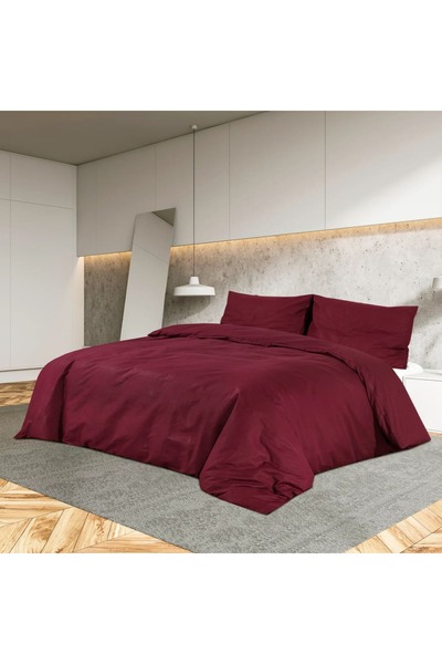 Concept Σετ παπλωματοθήκης, μπορντό κόκκινο, 225x220 εκ., μικροΐνες