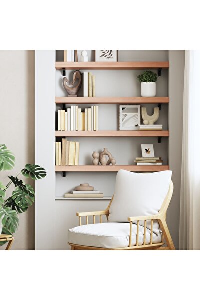 Concept Poliță perete maro deschis 100x20x6 cm lemn masiv stejar tratat