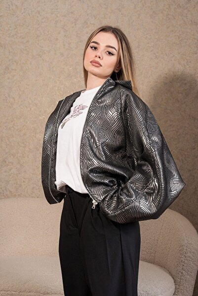 Classy Store Women's Premium Brocade Bomber Jacket, Relaxed Fit