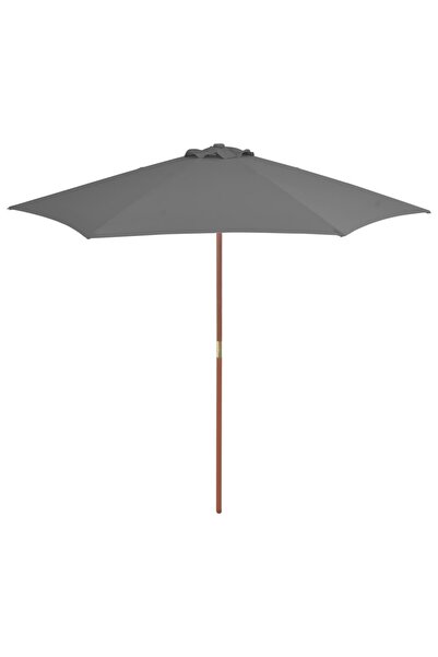 Concept Umbrelă de soare de exterior, stâlp din lemn, antracit, 270 cm