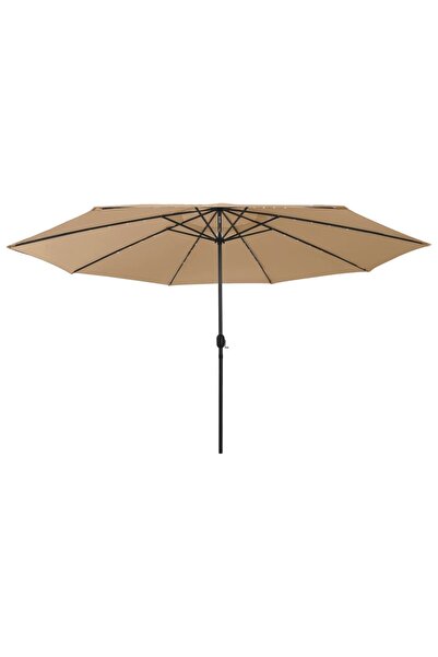 Concept Umbrelă de soare exterior, LED-uri&stâlp metal gri taupe 400 cm
