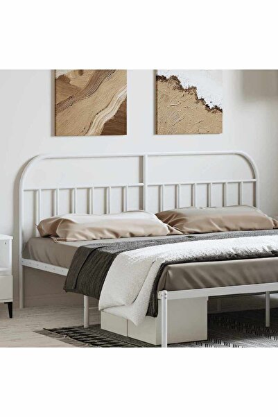 Concept Tăblie de pat metalică, alb, 180 cm