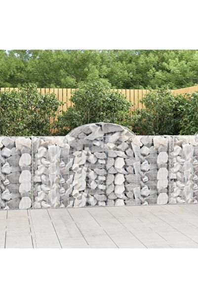 Concept Coșuri gabion arcuite 6 buc, 200x30x100/120 cm fier galvanizat