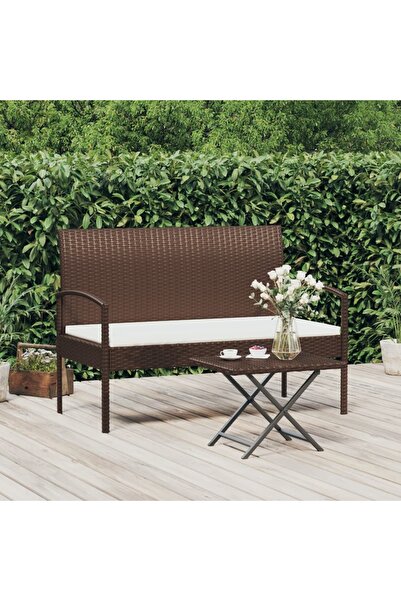 Concept Παγκάκι κήπου με Μαξιλάρι, καφέ, 105 cm, πολυρατάν