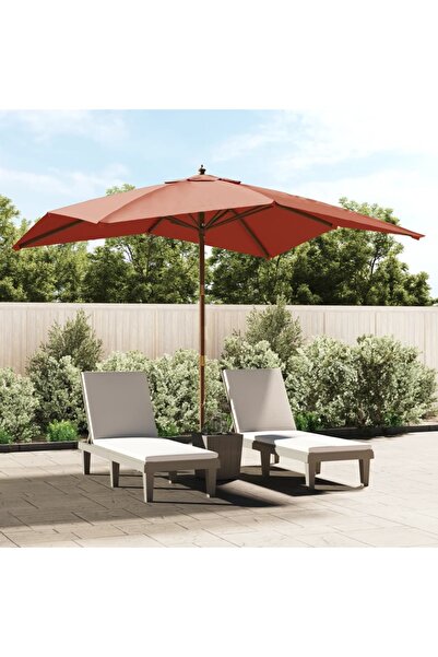 Concept Ξύλινη ομπρέλα κήπου, από τούβλο, 300x300x273 εκ.