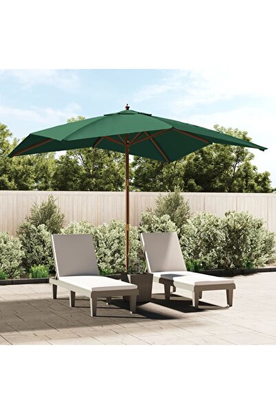 Concept Umbrelă de grădină stâlp din lemn, verde, 300x300x273 cm