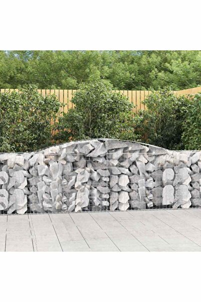 Concept Coșuri gabion arcuite 15 buc, 400x50x80/100 cm, fier galvanizat