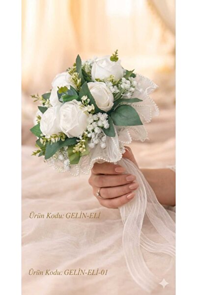 Acarflowers BEYAZ ŞAKAYIK GELİN BUKETİ