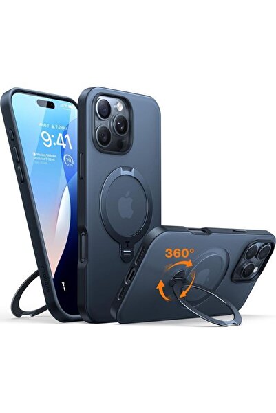 TORRAS Θήκη Ostand Spin MagSafe Kickstand Black iPhone 16 Pro Max
