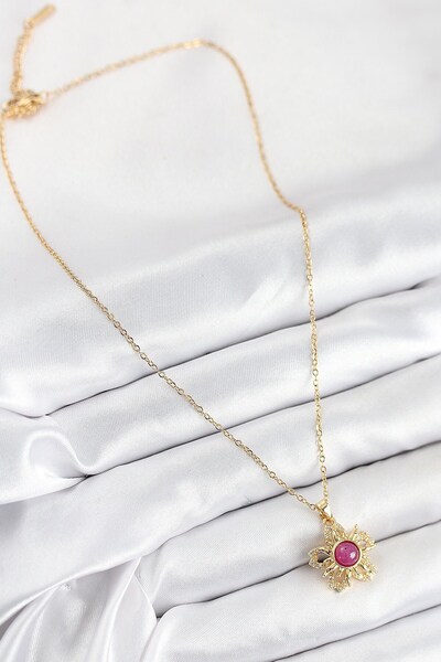 cleovibe قلادة ألتو 316l من الفولاذ والزركون مرصّع بالأحجار دوارة على شكل الش...