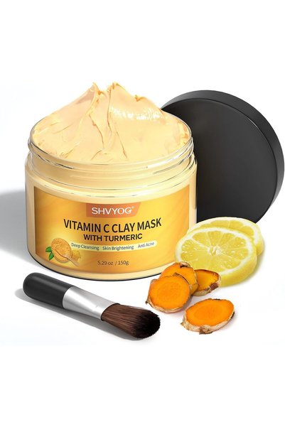 SHVYOG Turmeric Vitamin C Clay Mask, Vitamin C Clay Face Mask with Kaolin Cla...