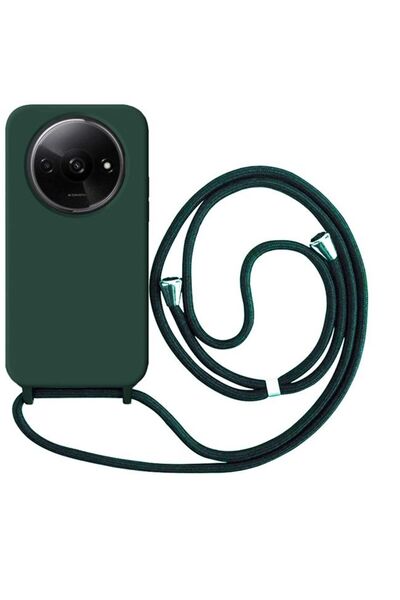 Orso Θήκη Liquid Silicone Κορδόνι Forest Green Xiaomi Redmi 14C