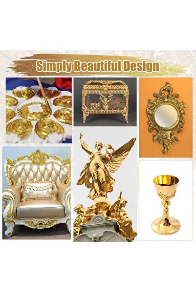 Yuka GÜMÜŞ,ALTIN,BAKIR 3 ADET Metalik AHŞAP Vernikli Su Bazlı Çok Amaçlı Boya...