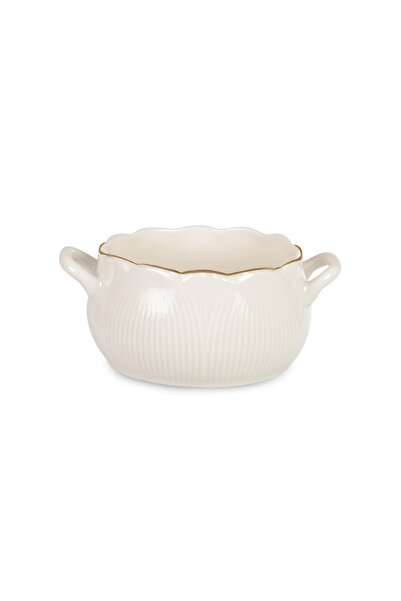 İpek Porselen Gold Yaldızlı Kulplu Kase 14cm 6 Adet