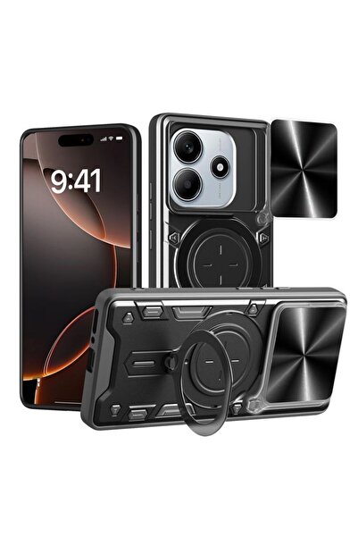 Orso Θήκη Αδιάβροχη Κάμερα Ringstand Slide Black Poco M7 Pro 5G