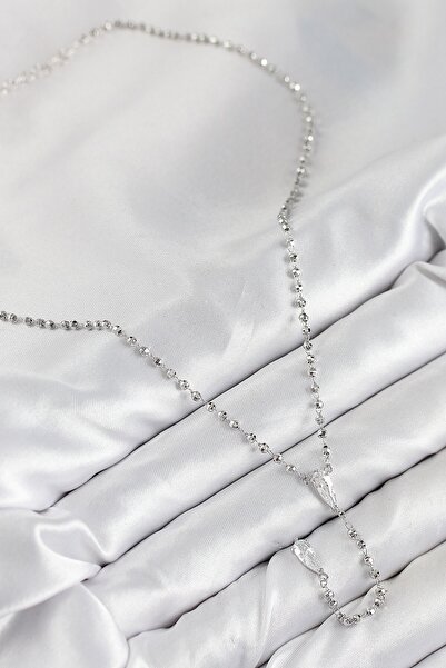 cleovibe قلادة من النحاس والزركون مرصّع بالأحجار فضية اللون على شكل حرف Y سوليل