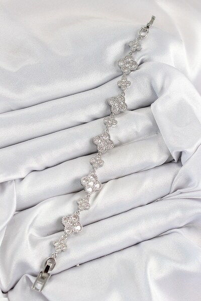 cleovibe سوار لونا من النحاس والزركون مرصّع بالأحجار يوني كورا موديل فضي اللو...