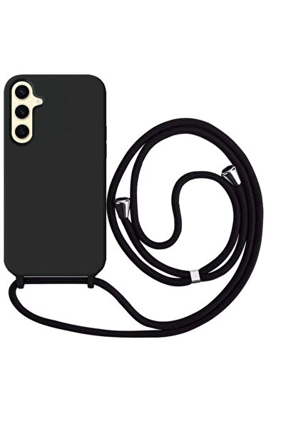 Orso Θήκη Liquid Silicone Κορδόνι Black Samsung Galaxy S24+/S25+