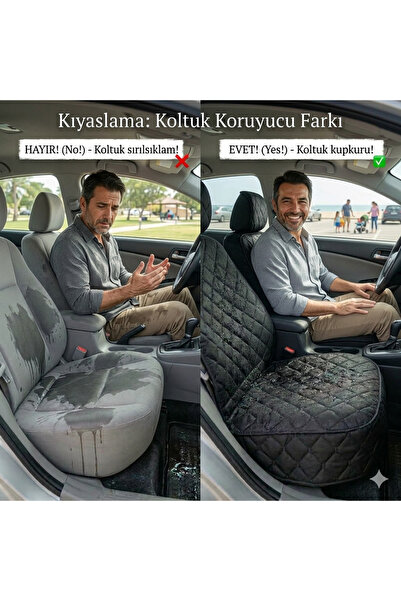 OBLİVİON Su İtici Araç Arka Koltuk Örtüsü - Plaj & Köpek Koltuk Kılıfı 140x120cm - Siyah