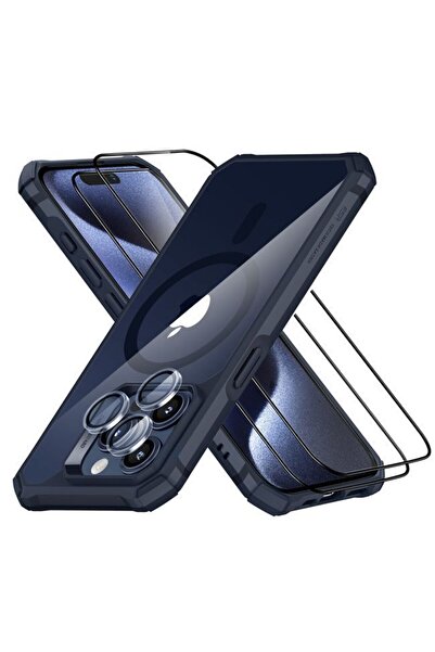 ESR (Σετ 2+1) Πλήρης Προστασία Air Armor HaloLock MagSafe Clear Blue iPhone 1...