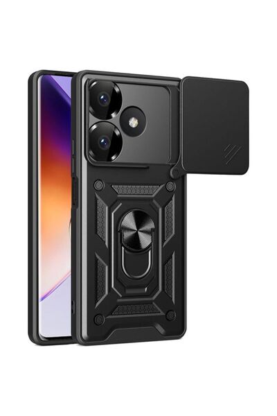 Orso Θήκη Combo με Στήριγμα, Συρόμενη Κάμερα, Μαύρη, Poco F6 5G