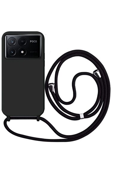 Orso Θήκη Liquid Silicone Κορδόνι Black Poco X6 Pro 5G