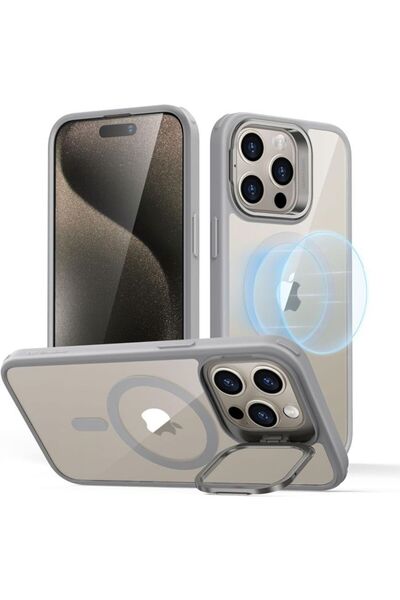 ESR Θήκη Classic Hybrid με Stash Stand HaloLock MagSafe Clear Grey iPhone 15 Pro