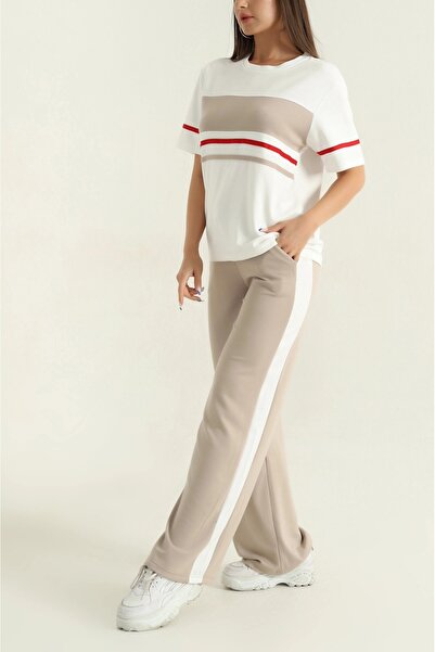 Lirviya Striped Detail Stylish Tracksuit Set