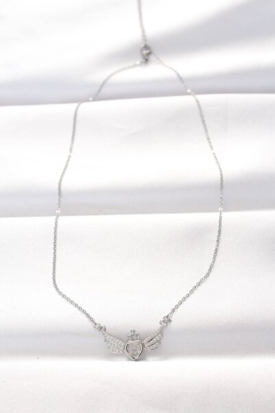 cleovibe قلادة سيينا 316l من الفولاذ الفضي اللون الزركون مرصّع بالأحجار على ش...