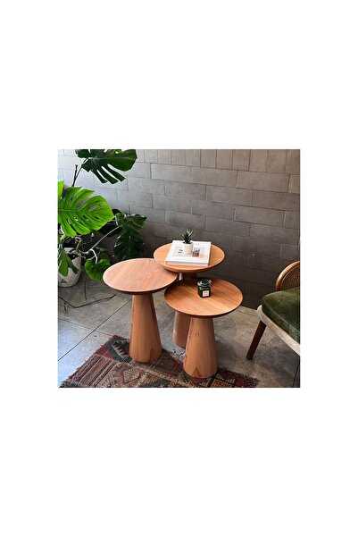 Vivense ZİGON MANTAR SEHPA MUSHROOM, ÜÇLÜ, KAYIN