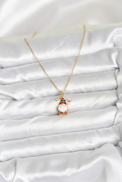 cleovibe قلادة لينيا 316l من الفولاذ باللون الذهبي بتصميم عيد الميلاد