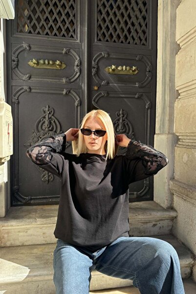 lizge giyim Kollari Lace Detail Bluz