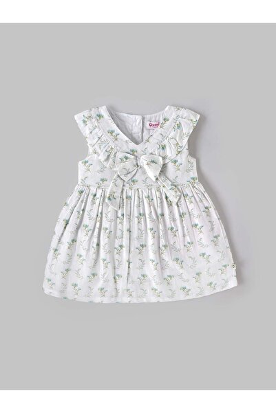 popees babycare Baby Girls Floral Print Sleeveless Linen Dress